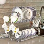 2 steps stainless plate rack