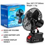 Lithium rechargeable fan with 2 batteries