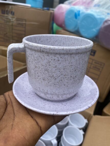 Unbreakable cup with saucer